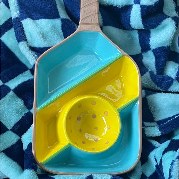 Pickleball godinger Colorful Ceramic Divided Serving Tray